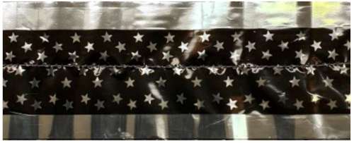 Star Pattern Cake Frill - Black and Silver